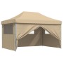 Pop-Up Folding Party Tent with 4 Beige Side Walls by vidaXL, Tents and gazebos - Ref: Foro24-4004975, Price: 174,31 €, Discou...