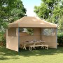 Tienda de fiesta plegable Pop-Up con 3 paredes laterales beige de vidaXL, Carpas y cenadores - Ref: Foro24-4005015, Precio: 1...