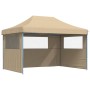 Tienda de fiesta plegable Pop-Up con 3 paredes laterales beige de vidaXL, Carpas y cenadores - Ref: Foro24-4005015, Precio: 1...