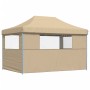 Tienda de fiesta plegable Pop-Up con 3 paredes laterales beige de vidaXL, Carpas y cenadores - Ref: Foro24-4005015, Precio: 1...