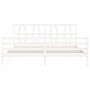 Double bed frame with white solid wood headboard by vidaXL, Beds and slatted bases - Ref: Foro24-3194392, Price: 154,54 €, Di...