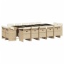 Set comedor de jardín con cojines 15 pzas ratán sintético beige de vidaXL, Conjuntos de jardín - Ref: Foro24-3277821, Precio:...