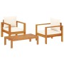 Gartensofa-Set mit Kissen 3-teilig aus massivem Akazienholz von vidaXL, Gartensets - Ref: Foro24-3214841, Preis: 289,95 €, Ra...