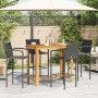 Garden table and stools 5 pcs acacia wood PE rattan black by vidaXL, Garden sets - Ref: Foro24-3295289, Price: 357,22 €, Disc...