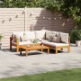 Garden sofa set with cushions 4 pieces solid acacia wood by vidaXL, Garden sets - Ref: Foro24-3214857, Price: 541,10 €, Disco...