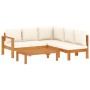 Gartensofa-Set mit Kissen 4-teilig aus massivem Akazienholz von vidaXL, Gartensets - Ref: Foro24-3214857, Preis: 541,10 €, Ra...