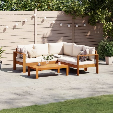 Garden sofa set with cushions 4 pieces solid acacia wood by vidaXL, Garden sets - Ref: Foro24-3214848, Price: 527,84 €, Disco...