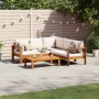 Gartensofa-Set mit Kissen 4-teilig aus massivem Akazienholz von vidaXL, Gartensets - Ref: Foro24-3214848, Preis: 527,84 €, Ra...