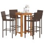 Gartentisch und Hocker 5 Stück Akazienholz PE Rattan braun von vidaXL, Gartensets - Ref: Foro24-3295275, Preis: 342,76 €, Rab...