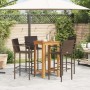 Garden table and stools 5 pcs acacia wood PE rattan brown by vidaXL, Garden sets - Ref: Foro24-3295275, Price: 342,76 €, Disc...