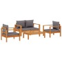 Garden sofa set with cushions 4 pieces solid acacia wood by vidaXL, Garden sets - Ref: Foro24-3214843, Price: 469,64 €, Disco...