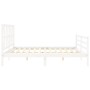 Double bed frame with white solid wood headboard by vidaXL, Beds and slatted bases - Ref: Foro24-3194392, Price: 154,54 €, Di...