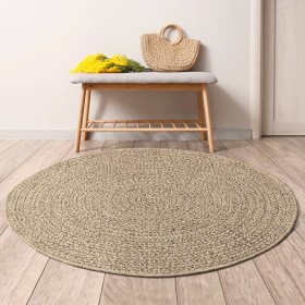 Alfombra ZIZUR apariencia de yute interior y exterior Ø 200 cm de vidaXL, Alfombras - Ref: Foro24-4006166, Precio: 109,71 €, ...