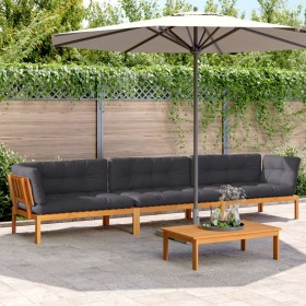 Garden pallet sofa set and cushions 4 pieces acacia wood by vidaXL, Outdoor sofas - Ref: Foro24-3209493, Price: 686,99 €, Dis...