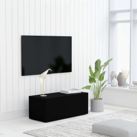 Black plywood TV cabinet 80x34x30 cm by vidaXL, TV Furniture - Ref: Foro24-801860, Price: 59,99 €, Discount: %