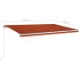 Manual retractable awning with orange and brown LED light 500x300 cm by vidaXL, Awnings - Ref: Foro24-3068945, Price: 416,63 ...