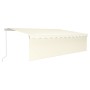 Manual retractable awning with blind and cream LED 5x3 m by vidaXL, Awnings - Ref: Foro24-3069342, Price: 447,28 €, Discount: %