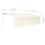 Manual retractable awning with blind and cream LED 5x3 m by vidaXL, Awnings - Ref: Foro24-3069342, Price: 447,28 €, Discount: %