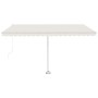 Toldo retráctil manual con LED color crema 450x300 cm de vidaXL, Toldos - Ref: Foro24-3069562, Precio: 496,16 €, Descuento: %