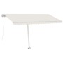 Toldo retráctil manual con LED color crema 450x300 cm de vidaXL, Toldos - Ref: Foro24-3069562, Precio: 496,16 €, Descuento: %