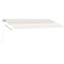 Toldo retráctil manual con LED color crema 450x300 cm de vidaXL, Toldos - Ref: Foro24-3069562, Precio: 496,16 €, Descuento: %