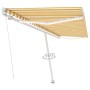 Toldo retráctil manual con luz LED amarillo y blanco 500x300 cm de vidaXL, Toldos - Ref: Foro24-3069583, Precio: 535,81 €, De...