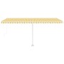 Manual retractable awning with yellow and white LED light 500x300 cm by vidaXL, Awnings - Ref: Foro24-3069583, Price: 538,68 ...