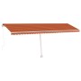 Toldo manual retráctil con luz LED naranja y marrón 600x300 cm de vidaXL, Toldos - Ref: Foro24-3069605, Precio: 645,80 €, Des...