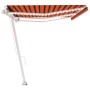 Toldo manual retráctil con luz LED naranja y marrón 600x300 cm de vidaXL, Toldos - Ref: Foro24-3069605, Precio: 645,80 €, Des...