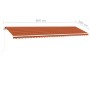 Toldo manual retráctil con luz LED naranja y marrón 600x300 cm de vidaXL, Toldos - Ref: Foro24-3069605, Precio: 645,80 €, Des...