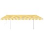 Manual retractable awning with yellow and white LED light 5x3 m by vidaXL, Awnings - Ref: Foro24-3069983, Price: 515,50 €, Di...