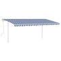 Toldo retráctil manual con luz LED azul y blanco 5x3 m de vidaXL, Toldos - Ref: Foro24-3069981, Precio: 492,99 €, Descuento: %