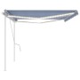 Toldo retráctil manual con luz LED azul y blanco 5x3 m de vidaXL, Toldos - Ref: Foro24-3069981, Precio: 492,99 €, Descuento: %