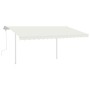 Manual retractable awning with cream LED light 4.5x3 m by vidaXL, Awnings - Ref: Foro24-3069962, Price: 484,99 €, Discount: %