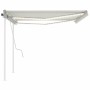 Manual retractable awning with cream LED light 4.5x3 m by vidaXL, Awnings - Ref: Foro24-3069962, Price: 476,21 €, Discount: %