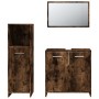 3-piece bathroom furniture set smoked oak plywood by vidaXL, Bathroom furniture - Ref: Foro24-3154406, Price: 90,27 €, Discou...