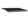 Toldo retráctil manual con LED gris antracita 450x300 cm de vidaXL, Toldos - Ref: Foro24-3068924, Precio: 372,32 €, Descuento: %