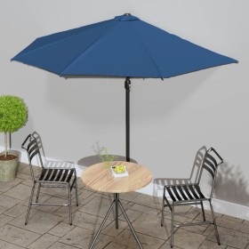 Sombrilla balcón semicircular palo aluminio azul 300x155x223 cm de vidaXL, Sombrillas - Ref: Foro24-312505, Precio: 48,46 €, ...