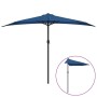 Sombrilla balcón semicircular palo aluminio azul 300x155x223 cm de vidaXL, Sombrillas - Ref: Foro24-312505, Precio: 48,41 €, ...