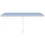 Manual retractable awning with blue and white LED 500x300 cm by vidaXL, Awnings - Ref: Foro24-3069581, Price: 547,27 €, Disco...