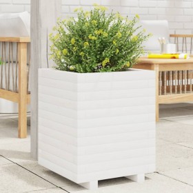 Solid white pine wood planter 40x40x49.5 cm by vidaXL, Pots and planters - Ref: Foro24-3282510, Price: 107,99 €, Discount: %