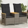 2-seater reclining garden sofa with gray PE rattan table by vidaXL, Outdoor sofas - Ref: Foro24-365721, Price: 260,54 €, Disc...