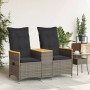 2-Sitzer-Gartensofa mit grauem PE-Rattantisch von vidaXL, Outdoor-Sofas - Ref: Foro24-365721, Preis: 260,54 €, Rabatt: %