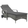 Anthracite gray synthetic rattan sun lounger with wheels by vidaXL, Loungers - Ref: Foro24-49497, Price: 224,49 €, Discount: %