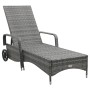 Anthracite gray synthetic rattan sun lounger with wheels by vidaXL, Loungers - Ref: Foro24-49497, Price: 224,49 €, Discount: %