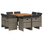 Garten-Essgruppe 9-teilig und graue synthetische Rattankissen von vidaXL, Gartensets - Ref: Foro24-3277789, Preis: 576,79 €, ...