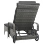 Anthracite gray synthetic rattan sun lounger with wheels by vidaXL, Loungers - Ref: Foro24-49497, Price: 224,49 €, Discount: %