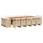 Set comedor de jardín con cojines 15 pzas ratán sintético beige de vidaXL, Conjuntos de jardín - Ref: Foro24-3277827, Precio:...