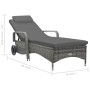 Anthracite gray synthetic rattan sun lounger with wheels by vidaXL, Loungers - Ref: Foro24-49497, Price: 224,49 €, Discount: %