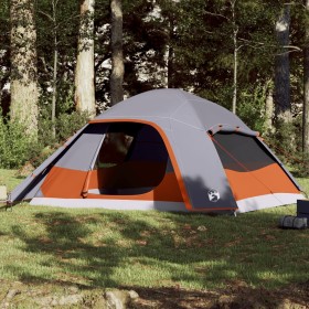 Family tent with waterproof dome 6 people gray orange by vidaXL, tents - Ref: Foro24-94725, Price: 158,99 €, Discount: %